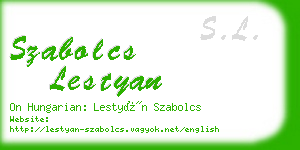 szabolcs lestyan business card